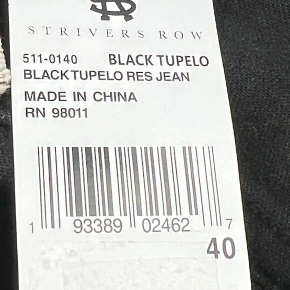 Strivers Row Tupelo Distressed Jeans Black Destroyed Knees - Picture 5 of 11